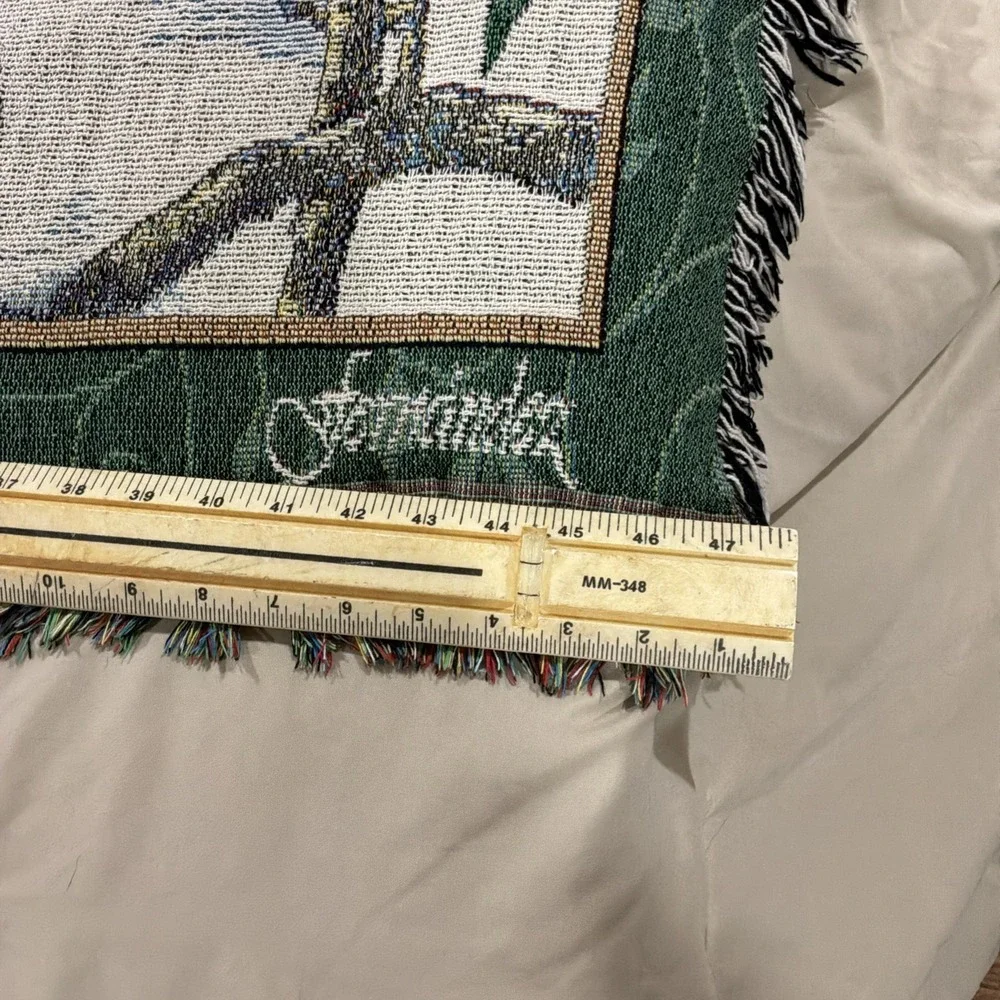 Blanket‎ Throw Song Bird Tapestry Fringe Cardinal Robin Chickadee Finch Seasons
